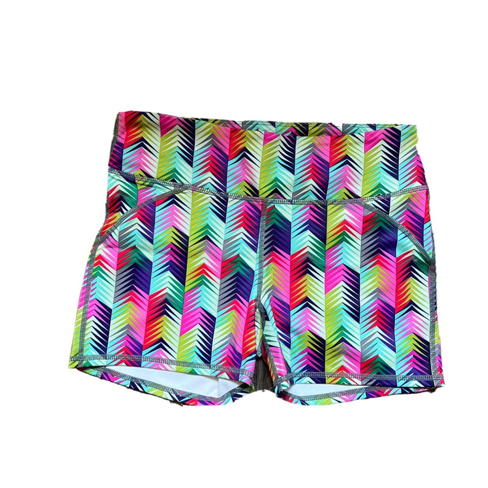 Fabletics Moro High Intensity Print Colorful Bike Shorts Multicolor Size Small